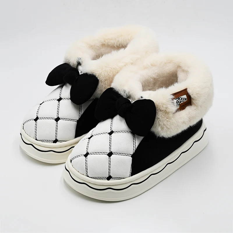 Bowknot Stitching Low-top Snow Boots